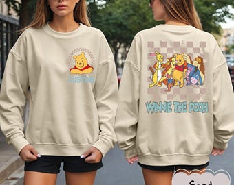 Retro Winnie the Pooh Sweater,Disney Checkered Pooh Friends Shirt,Disney FamilyMatching Shirt,Disneyland Vacation Shirt,Piglet Tigger Shirt