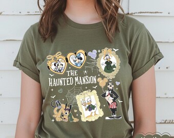 Camiseta de la Mansión Encantada, camiseta de Mickey para Halloween, camiseta retro de Disney de la temporada espeluznante, camiseta de Disney para Halloween, camiseta de fiesta de Halloween