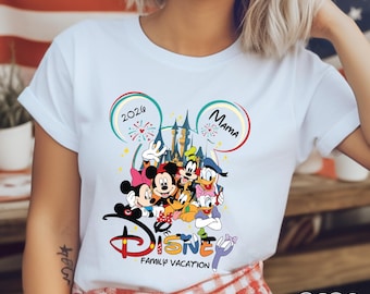 Niestandardowa koszulka Disney Vacation 2026, Koszulki rodzinne Disney, Koszulka Disney Trip 2026, Koszulki Disneyland, Koszulki dla par Disney, Koszulka Disneyworld
