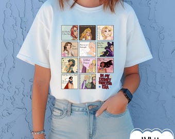 Retro In My Disney Princess Era Shirt, Disney All Princess Quotes Tee, Tiana Ariel Elsa Rapunzel Belle Jasmine Tee, Magic Kingdom Girl Trip