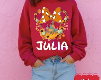 Fall Pumpkin Castle Mickey and Minnie Sweatshirt - Autumn Disney Shirt - Matching Family Thanksgiving Fall Shirt for Disney Trip