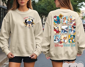 Suéteres personalizados da Disney Mickey e seus amigos da Cruise Line, camiseta da Disney Cruise, camiseta da Disney para viagem em família, camisetas de aniversário de cruzeiro, equipe de cruzeiro
