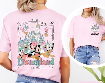 Aangepaste Disneyworld Mickey en vrienden shirt, aangepaste naam Disney familie 2025 shirts, retro Disneyworld reis T-shirt, Disney familie vakantie shirt