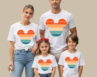 Retro Sunset Mickey Shirt, Colorful Mickey Shirt, Magic Kingdom Shirt, Matching Family Travel Shirt, Disneyland Shirt