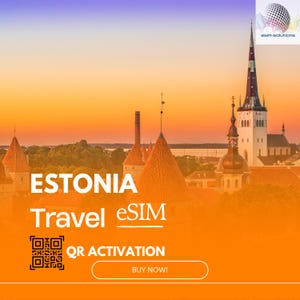 eSIM For Estonia 10GB for 30 Days (Data only) QR Delivery