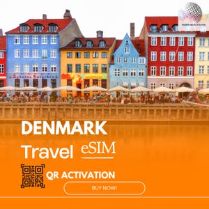 eSIM For Denmark 10GB for 30 Days (Data only) QR Delivery