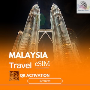 eSIM For Malaysia 15GB for 30 Days (Data only) QR Delivery