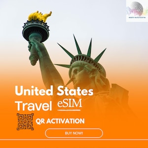 eSIM For United States 10GB for 30 Days (Data only) QR Delivery