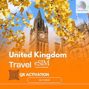 eSIM For United Kingdom 10GB for 30 Days (Data only) QR Delivery