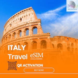 eSIM For Italy 10GB for 30 Days (Data only) QR Delivery