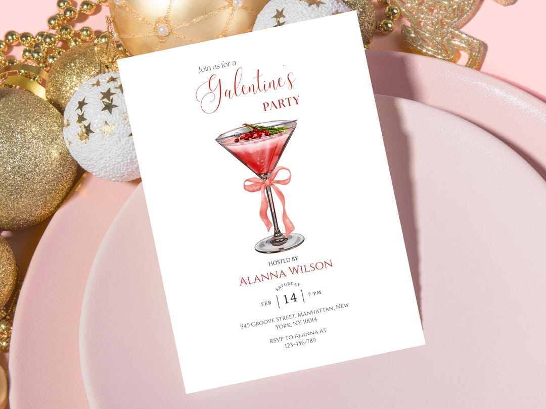 Printable Inv Galentine's Day Invitation Printable Template, Minimal Girls Valentine ...