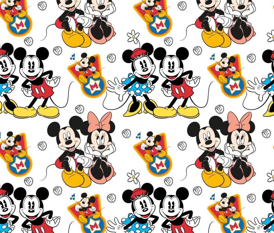 Mickey Small Pattern 100% Cotton Fabric,lovely Mickey&minnie Pattern,width 145cm, Sold by ...