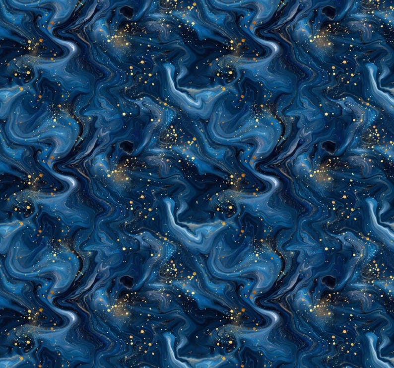 100% Cotton Fabric,blue Dark Night Gradual Galaxy Pattern,width 145cm ...