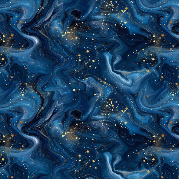 Tela 100% algodón, diseño de galaxia gradual azul noche oscura, ancho 145 cm, se vende por media yarda, tela DIY hecha a mano