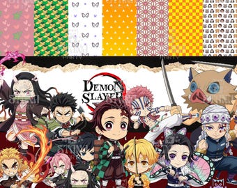 Demon Slayer Chibi Clipart Bundle | Anime-Charaktere PNG | Demon Slayer Clipart im Chibi-Stil | Anime-Charaktere in PNG | Hohe Qualität