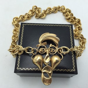 Funky Face Necklace one of a kind vintage assemblage necklace