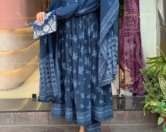 Pantalón Kurti Anarkali bordado Dupatta Diseñador Kurta para mujer Vestido de boda indio Kurtis de 3 piezas