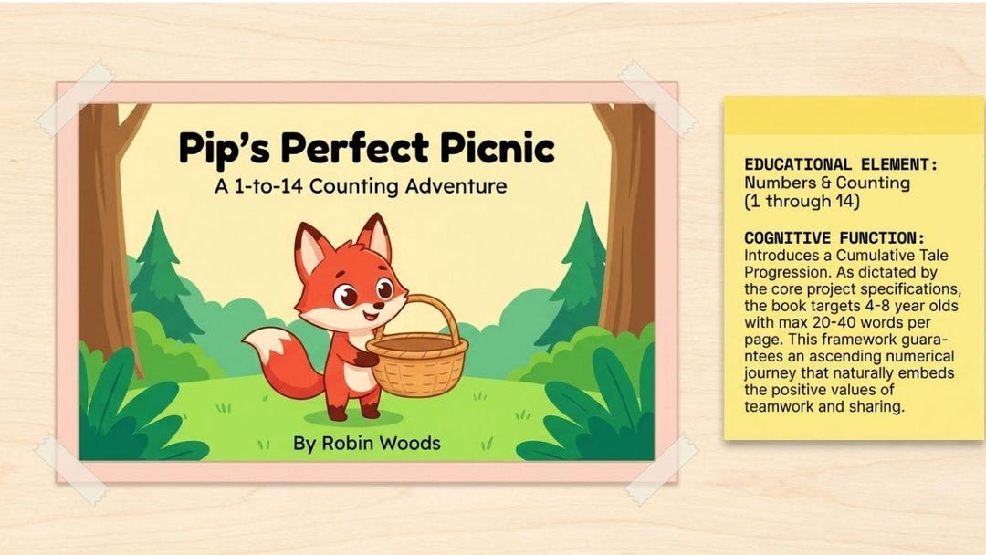 Counting Book for Kids Ages 4-8 | Pip's Picnic Math Story (digital ...