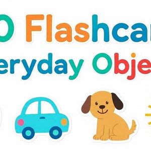 100 Everyday Objects Flashcards | Toddler Preschool Learning | Printable PDF Homeschool Activity | Instant Download Digital