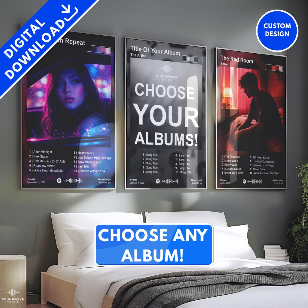 Custom Album Poster Set of 3 | Choose Your Own Album Poster, Album ...