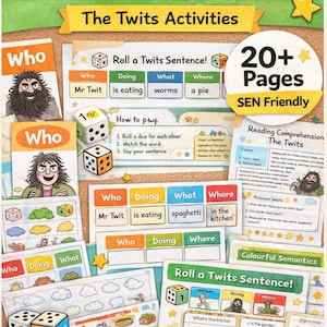 Colourful Semantics The Twits Pack | Sentence Building | SEN Speech and Language Resources
