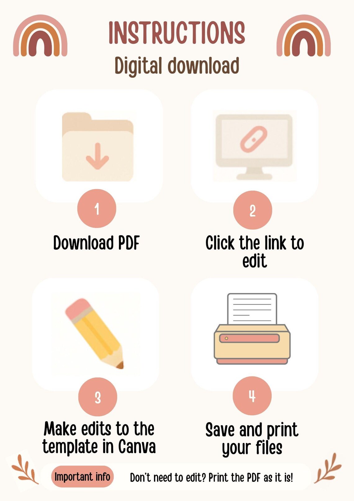 Boho Rainbow Classroom Decor Bundle | Printable + Editable Canva ...