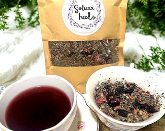 Herbal Hormone Balance Tea | Raspberry Leaf, Spearmint, Hibiscus Blend (Caffeine-Free) 2oz