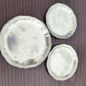 Set of 3 Vintage WMF Silver Plated Trays, Art Deco Neusilber Coasters, circa 1930s–1940s