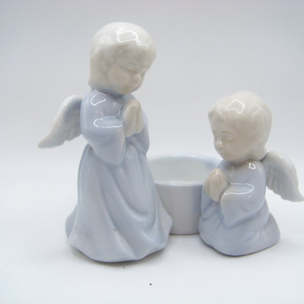 Vintage Giftco Porcelain Praying Angels Tealight Holder