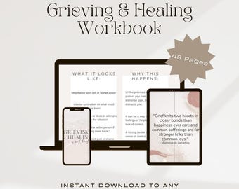 Guided Grief Journal: Healing After Loss Workbook (Printable PDF, 48 Pages)