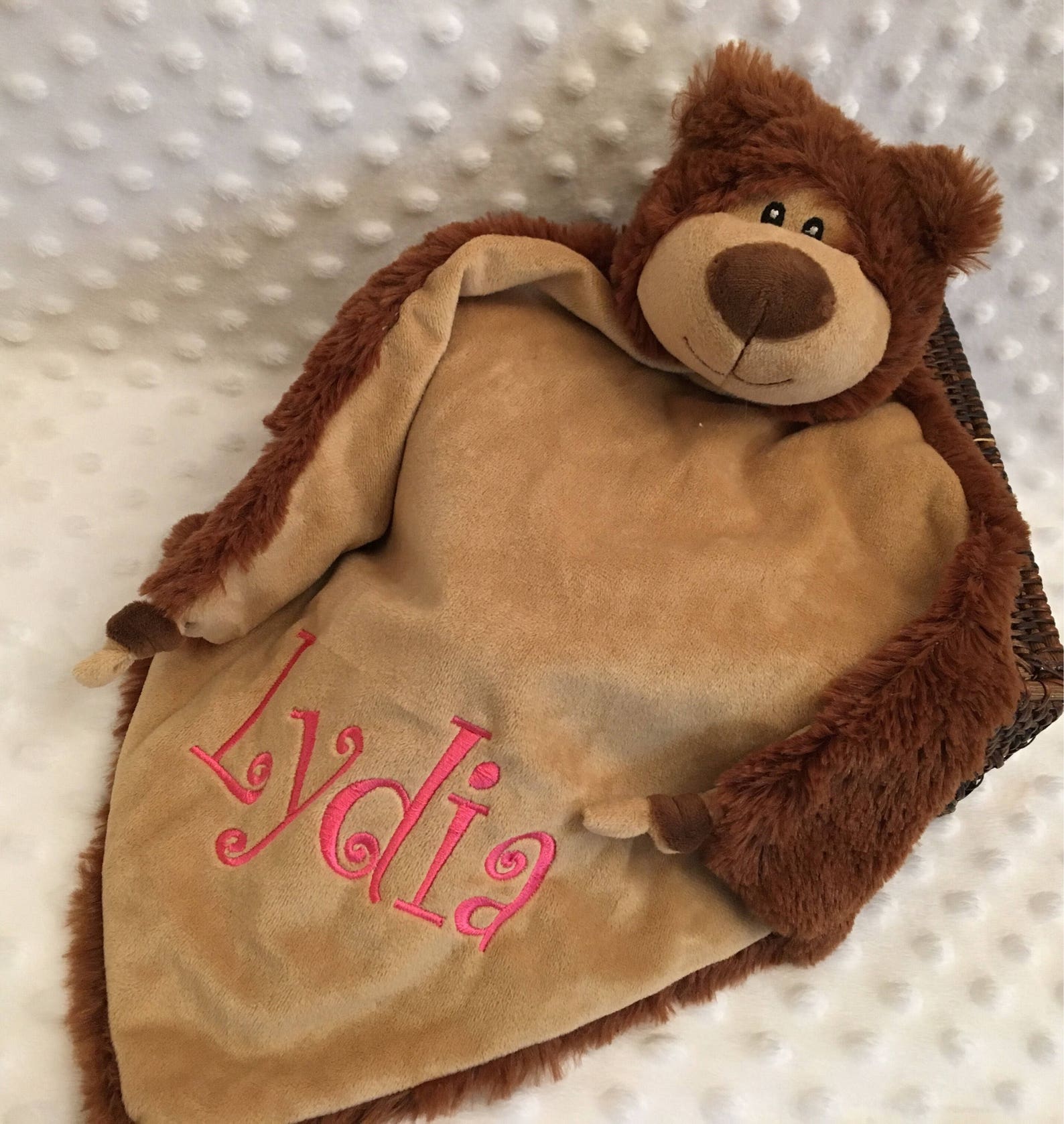 Bear Personalized Lovie Security Blanket Huggie Snuggle Etsy