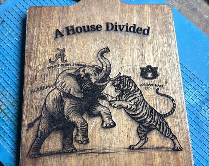 Featured listing image: Custom cutting boards for your college team  - A house divided - Alabama and Auburn