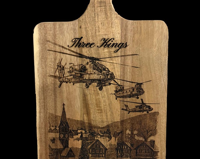 Featured listing image: Three Kings Army Aviation Cutting Board/Charcuterie Board