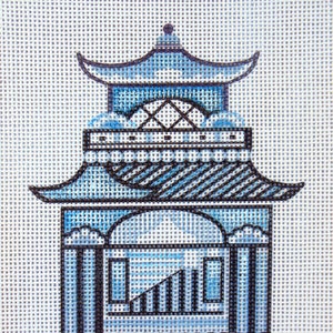 Chinoiserie Pagoda Ornament Needlepoint Canvas