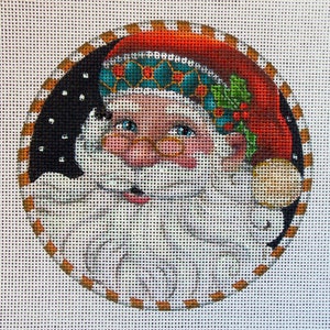 Jolly St Nick Santa Needlepoint Canvas