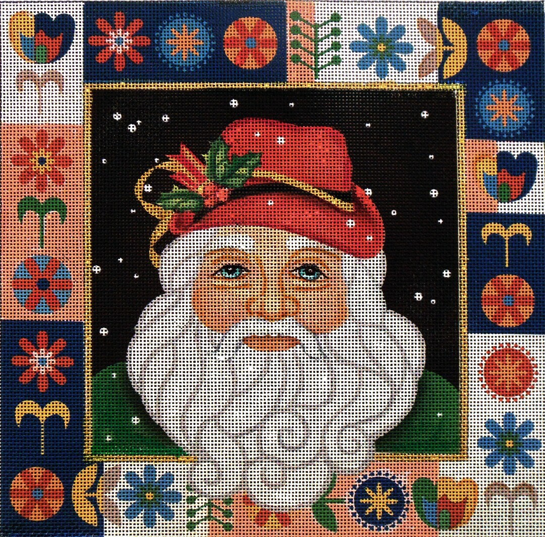 German Santa Needlepoint Canvas Etsy