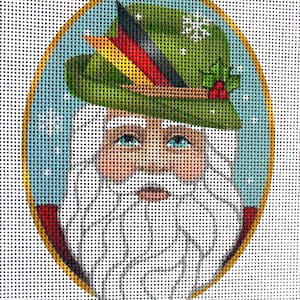 GERMAN Santa Needlepoint Canvas Ornament