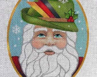 GERMAN Santa Needlepoint Canvas Ornament