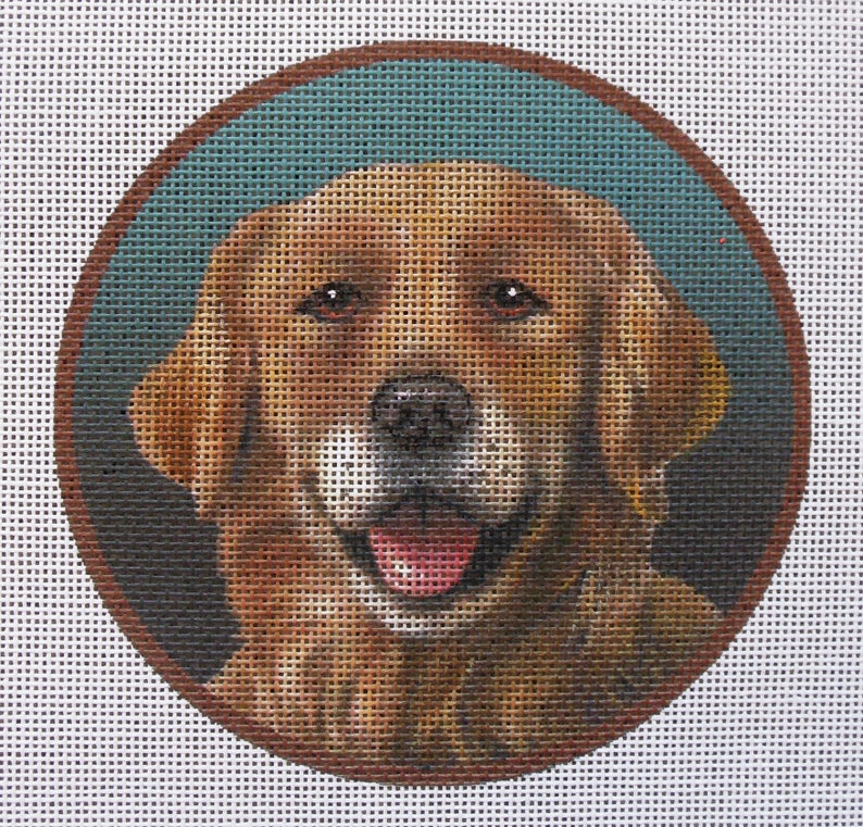 Golden Retriever Needlepoint Canvas Etsy