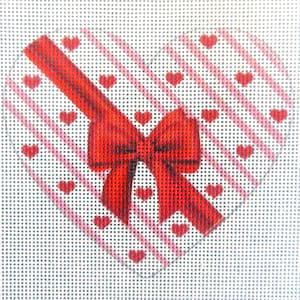 Valentine Candy Box Heart Needlepoint Canvas