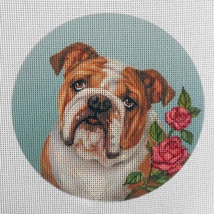English Bulldog Needlepoint Canvas