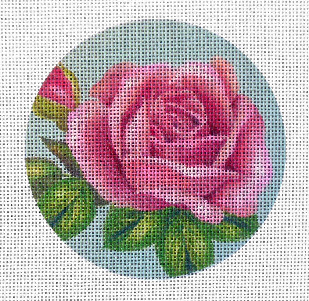 Pink Rose Needlepoint Canvas Flower - Etsy