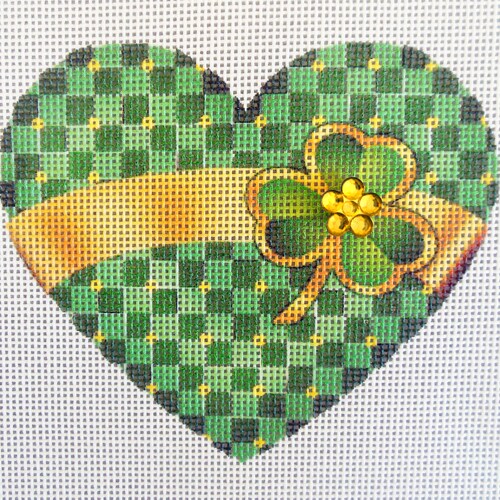 NEEDLEPOINT CARD WALLET, SHAMROCK