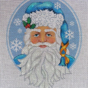NORDIC SANTA Needlepoint Canvas Ornament