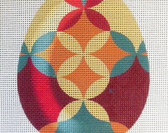 Retro Pattern Egg Needlepoint Canvas