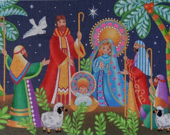 Midnight Nativity HP Needlepoint Canvas