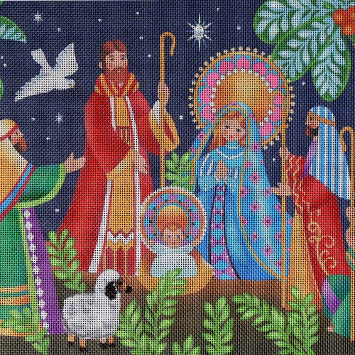 Starry Night Nativity HP Needlepoint Canvas Etsy