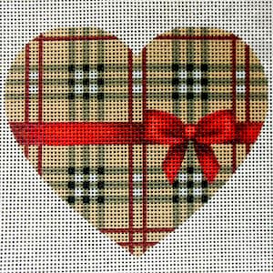 Plaid Heart Needlepoint Canvas