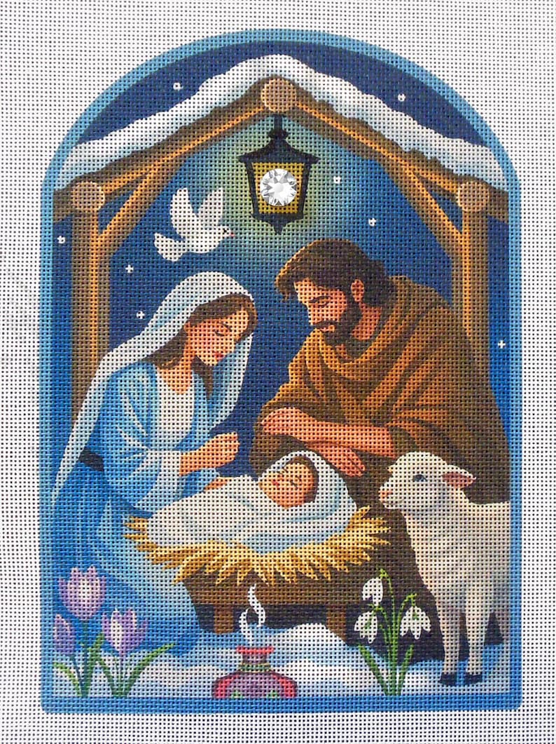Winter Nativity Needlepoint Canvas - Etsy