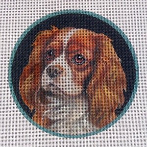 Blenheim King Charles Spaniel Needlepoint Canvas